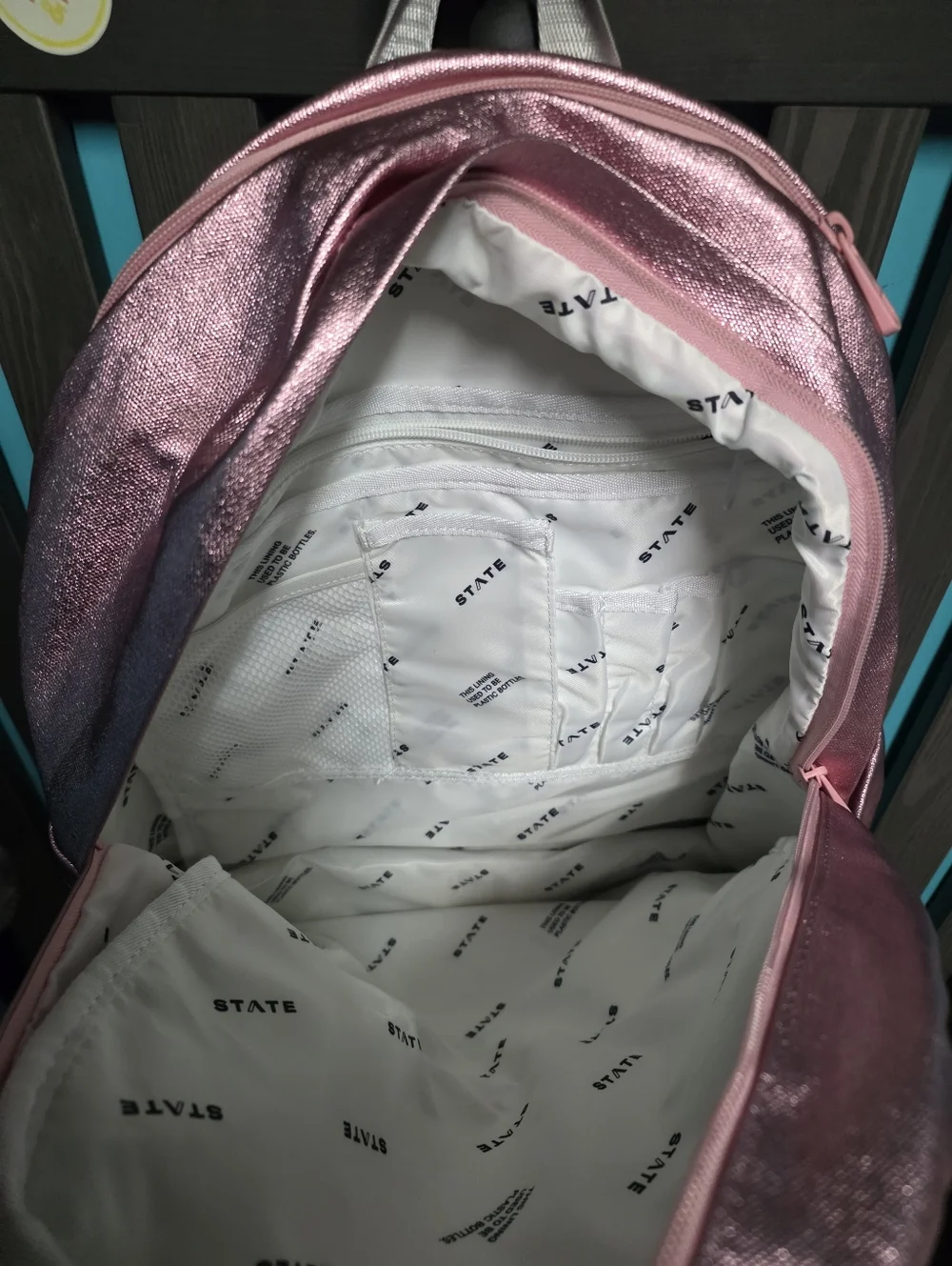 STATE Metallic Pink Backpack